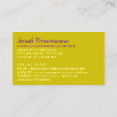 Geel gouden huis schoonmaken Janitorial Glove Scho Visitekaartje (Achterkant)