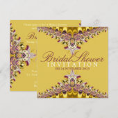 Geel Gouden Kant Boheems Vrijgezellenfeest Kaart (Voorkant / Achterkant)