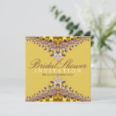 Geel Gouden Kant Boheems Vrijgezellenfeest Kaart (Staand voorkant)