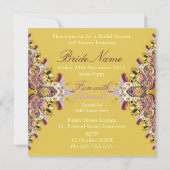 Geel Gouden Kant Boheems Vrijgezellenfeest Kaart (Achterkant)