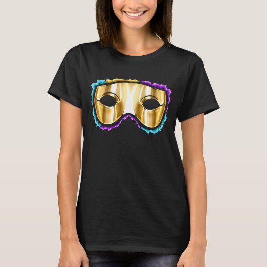 Geel gouden masker voor mardi gras 1 t-shirt (Voorkant)