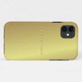 Geel gouden metaal patroon-aangepaste tekst Case-Mate iPhone case (Achterkant (horizontaal))