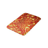 Geel gouden mousserende harten op rode achtergrond badmat (Gekanteld)