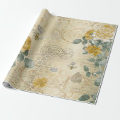  geel gouden Rozen Queen Bee Cadeaupapier (Uitgerold)