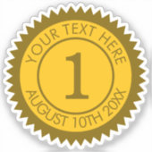 Geel gouden ster cirkel prijs vinyl stickers (Voorkant)