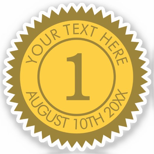 Geel gouden ster cirkel prijs vinyl stickers (Voorkant)