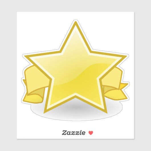 Geel/Gouden Ster en Banner Vinyl Sticker (Vel)