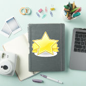 Geel/Gouden Ster en Banner Vinyl Sticker (iPad Cover)