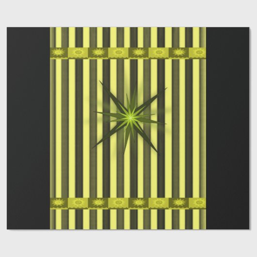 geel gouden ster met naakte omhulling papier (Vlak)