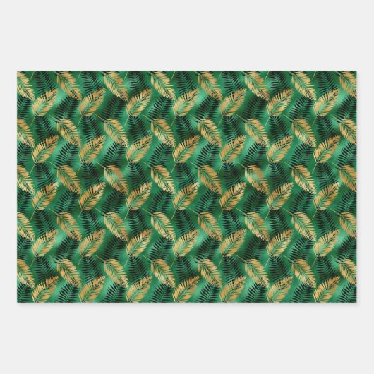 Geel gouden tijger print inpakpapier vel (Voorkant 3)