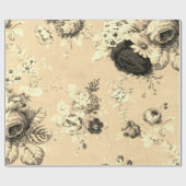  geel goudgesteente Floral Toile Fabric No.5 Cadeaupapier (Vlak)