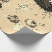  geel goudgesteente Floral Toile Fabric No.5 Cadeaupapier (Hoek)