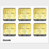 Geel goudglitter Product Labels diamanten zilver (Vel)