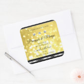 Geel goudglitter Product Labels diamanten zilver (Envelop)