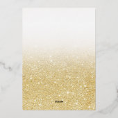 Geel goudglitter wit ombre script bedankt u folie uitnodiging (Achterkant)