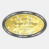 Geel goudglitterproduct Labels diamanten Logo (Voorkant)