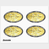 Geel goudglitterproduct Labels diamanten Logo (Vel)