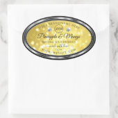 Geel goudglitterproduct Labels diamanten Logo (Tas)