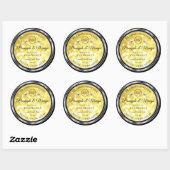 Geel goudglitterproduct Labels diamanten Logo (Vel)