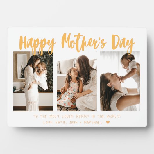 Geel goudkalligrafie 3 Fotomoederdag Fotoplaat (voorkant)