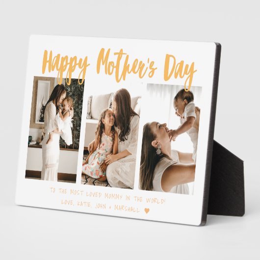 Geel goudkalligrafie 3 Fotomoederdag Fotoplaat (Zijkant)