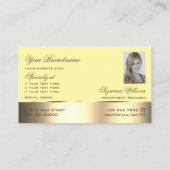 Geel goudkleurig Roos met Logo en foto Visitekaartje (Achterkant)