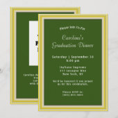 Geel goudLijst Groen diner Afstuderen Kaart (Voorkant / Achterkant)