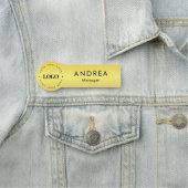 Geel goudmetallisch rondcirkelvormig - Aangepast L Naamplaatje (In situ)