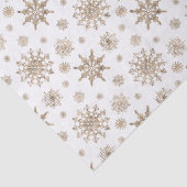 Geel goudpatroon van sneeuwvlokken tissuepapier (Detail)