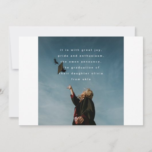 Geel goudpenseel Afstudeerder Twee foto's modern Aankondiging (Achterkant)