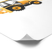 Geel graaflaadschop constructievoertuig decor poster (Hoek)