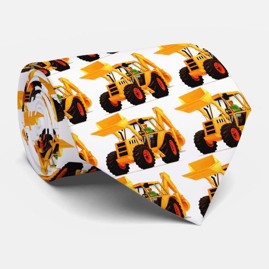 Geel gradenapparaat of graafmachine stropdas (Opgerold)