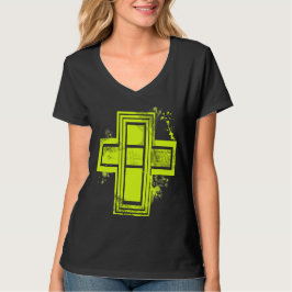 Geel Graffiti Cross T-shirt