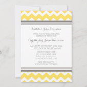 Geel Gray Chevron Baptism Uitnodiging (Achterkant)