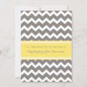 Geel Gray Chevron Baptism Uitnodiging (Voorkant)