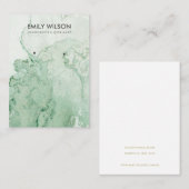 GEEL GREEN GRAY AGATE MARBLE EARRING DISPLAY VISITEKAARTJE (Voorkant / Achterkant)