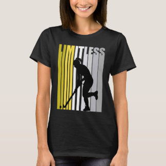 Geel grenzeloos Hockey Birthday Cute Retro Vrouw T-shirt