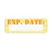 Geel Grieks Vervaldatum Labels (Voorkant)