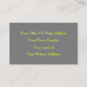 Geel grijs Aangepast Neon Kleur Makeup Artist Visitekaartje (Achterkant)