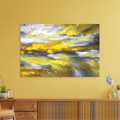 Geel grijs Abstract Canvas Afdruk (Insitu (Woonkamer))