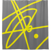 Geel grijs Abstract kunstminimalisme Douchegordijn (Voorkant)