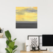 Geel grijs Abstract Modern Poster (Thuiskantoor)