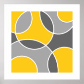 Geel grijs Abstract Sierkussen Poster (Voorkant)