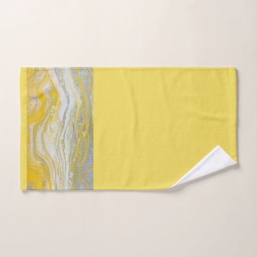 Geel & Grijs Abstracte Badkamer Handdoek Set (Handdoek)