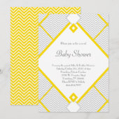 Geel & Grijs Baby shower Gecoöpteerd Genderneutraa Kaart (Voorkant / Achterkant)