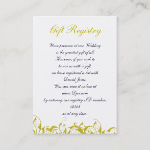 geel grijs Baroque Wedding Visitekaartje