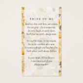 Geel Grijs Bloemen Begrafenisgebed Kaart (Achterkant)