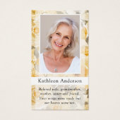 Geel Grijs Bloemen Begrafenisgebed Kaart (Voorkant)