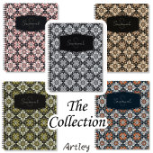 Geel Grijs Bloemen Spaans Tegel Naam Monogram Notitieboek