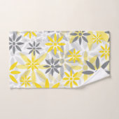 Geel grijs bloemig grafisch patroon bad handdoek (Handdoek)
